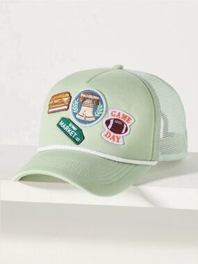 Anthropologie Travel Trucker Hat Philly Patch
